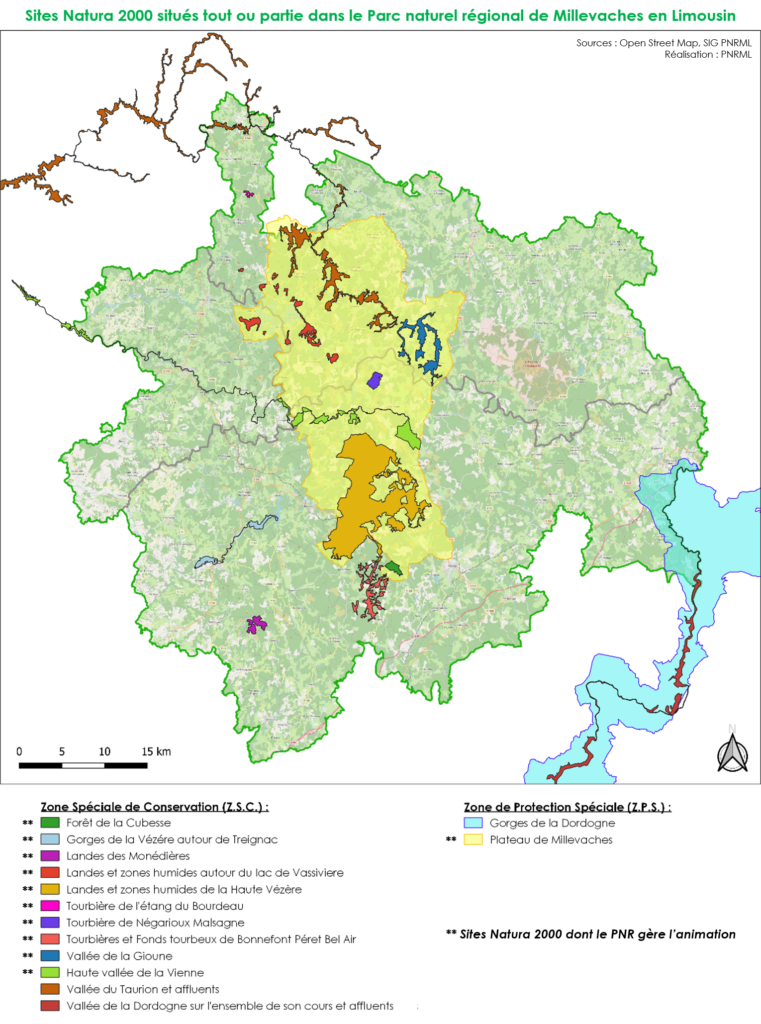 Cartes des sites N2000 au sein du PNRML